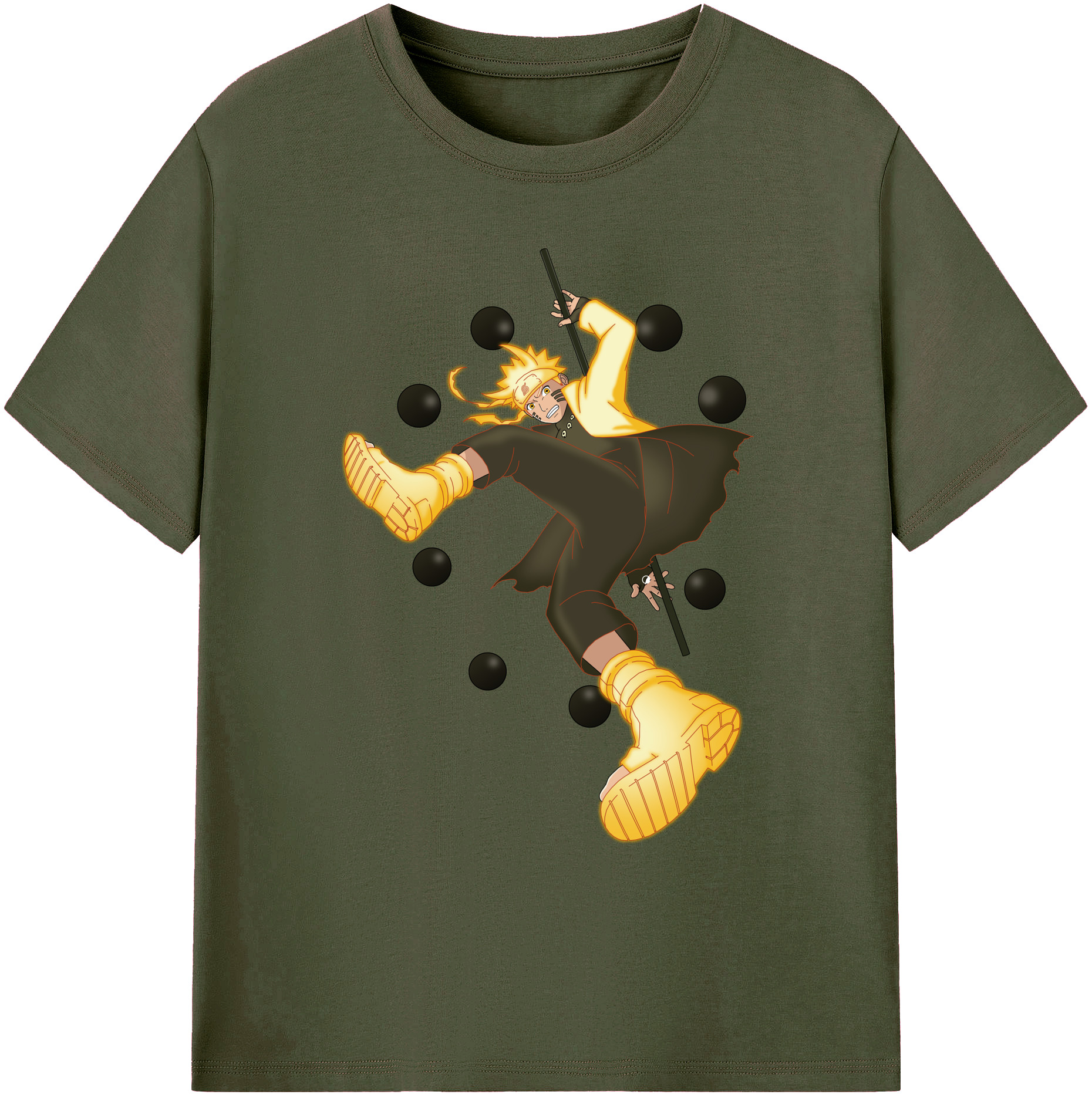 （画像用） NARUTO -ナルト- うずまき ナルト Uzumaki Naruto 綿100％ メンズ半袖Tシャツ｜肌触りやわらか＆通気性